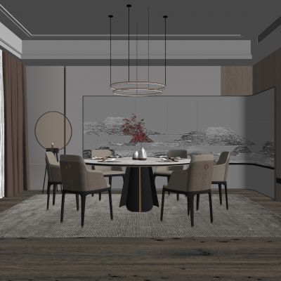 现代室内餐桌椅