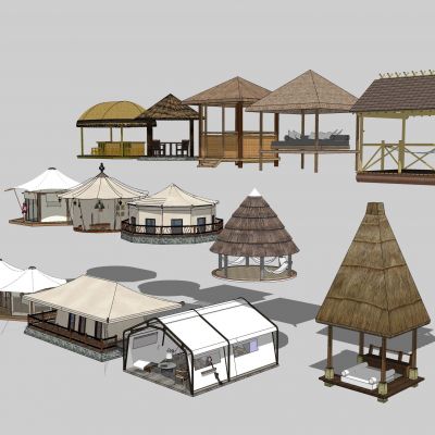 现代露营公园景观帐篷