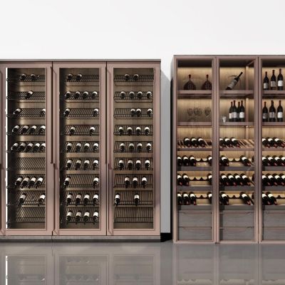 现代铝框玻璃酒柜