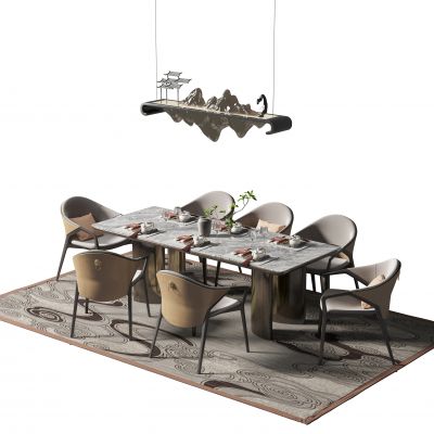 新中式餐桌椅组合