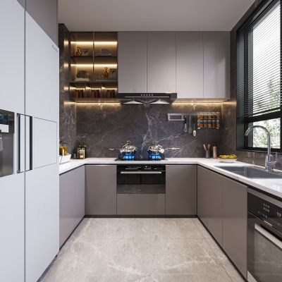 新中式客餐厅，厨房