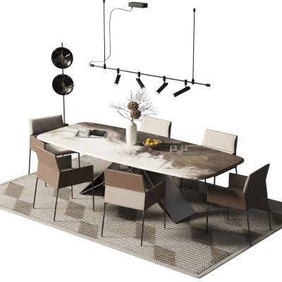 现代餐桌椅组合