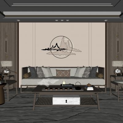 新中式沙发组合