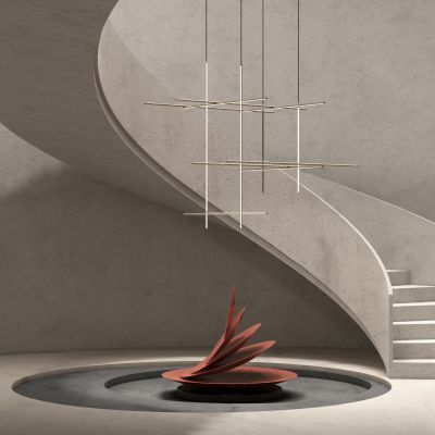 现代轻奢金属吊灯艺术异形灯水晶客厅餐厅灯具组合