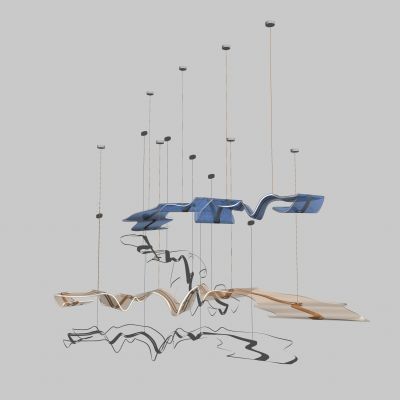 现代轻奢金属吊灯艺术异形灯水晶客厅餐厅灯具组合