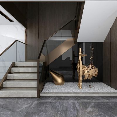 现代楼梯间摆件