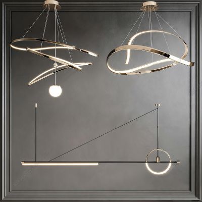 现代轻奢金属吊灯艺术异形灯水晶客厅餐厅灯具组合