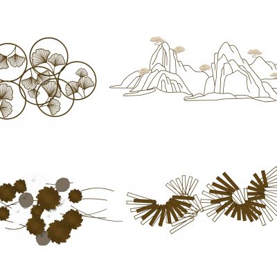 新中式墙面装饰小品