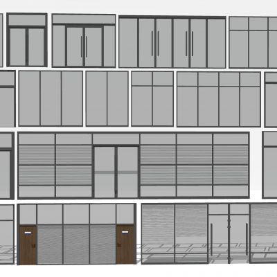 现代门窗组合SU模型 