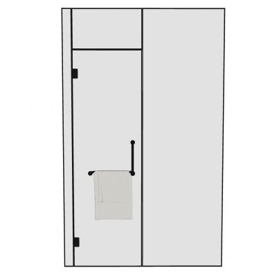 现代玻璃门洗手间玻璃门SU模型