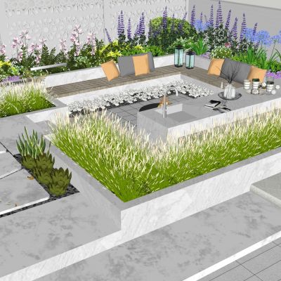 现代下沉庭院 别墅庭院