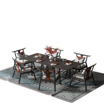 新中式餐桌椅组合