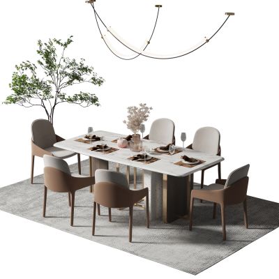 现代餐桌椅组合