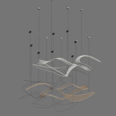 现代轻奢金属吊灯艺术异形灯水晶客厅餐厅灯具组合