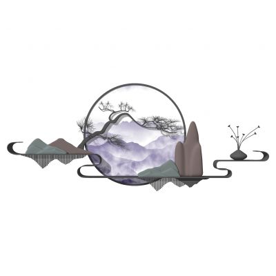 新中式墙面装饰小品