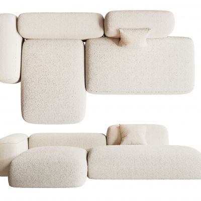 Lounge 侘寂风多人转角沙发