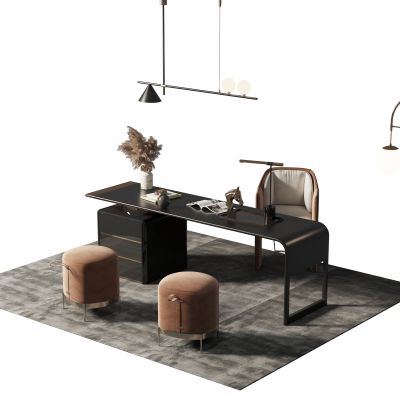 现代书桌椅组合