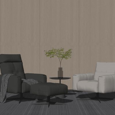 现代单人办公沙发角几组合