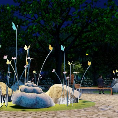 现代星星灯、生态景观灯、草坪灯、竹筒灯、木桩灯、植物灯、蒲公英灯具、庭院灯、特色灯具