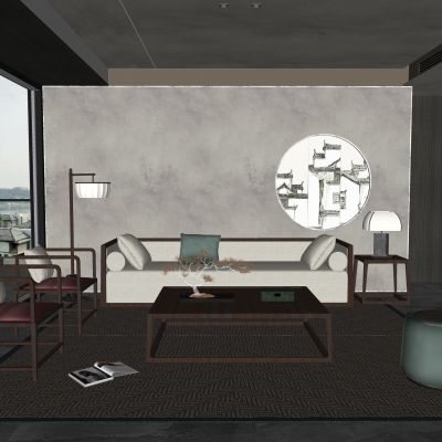 新中式沙发组合