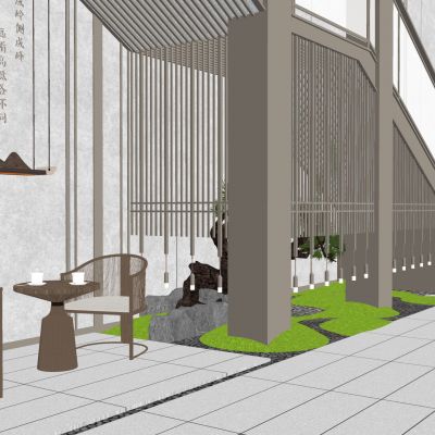 现代下沉庭院 别墅庭院 别墅花园