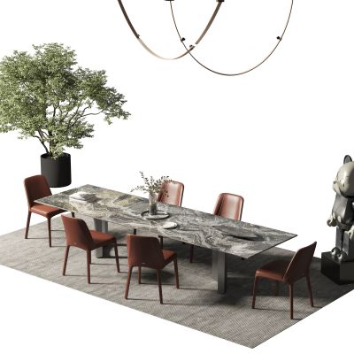 现代餐桌椅组合