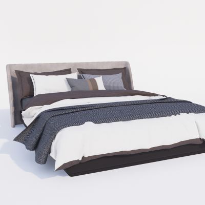 现代双人床 布艺床