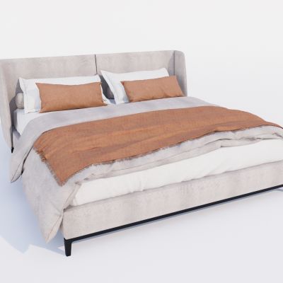 现代双人床 布艺床