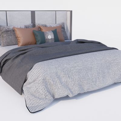 现代双人床 布艺床