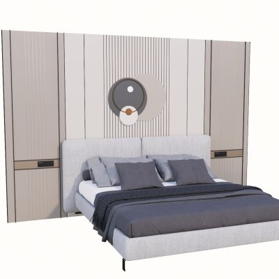 现代床头背景墙