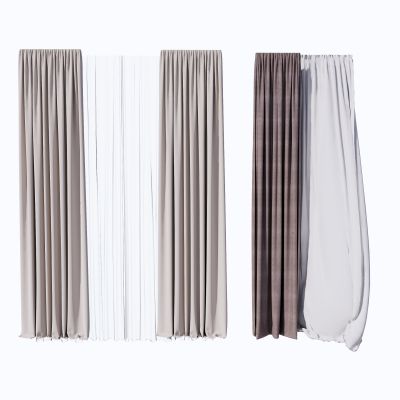 现代窗帘SU模型