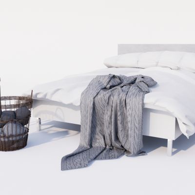 现代双人床 布艺床