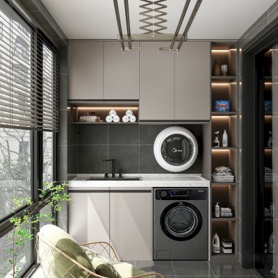 现代阳台 洗衣房