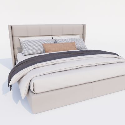 现代双人床 布艺床