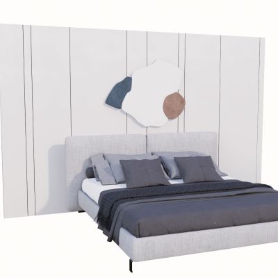 现代床头背景墙