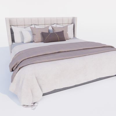 现代双人床 布艺床