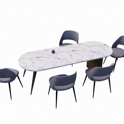 现代室内餐桌餐椅SU