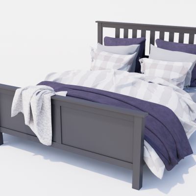 现代双人床 布艺床