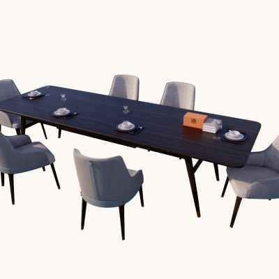 现代室内餐桌餐椅SU