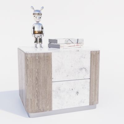 现代床头柜 灯具 台灯 摆件组合