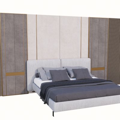 现代床头背景墙