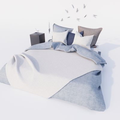 现代双人床 布艺床