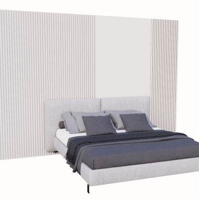 现代床头背景墙
