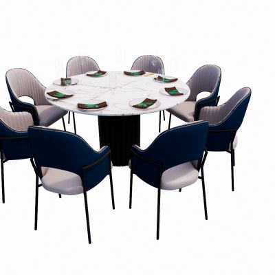 现代室内餐桌餐椅SU