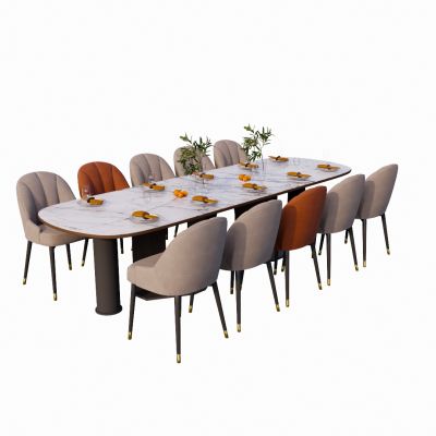 现代室内餐桌餐椅SU