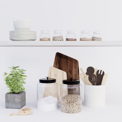 现代厨房用具组合