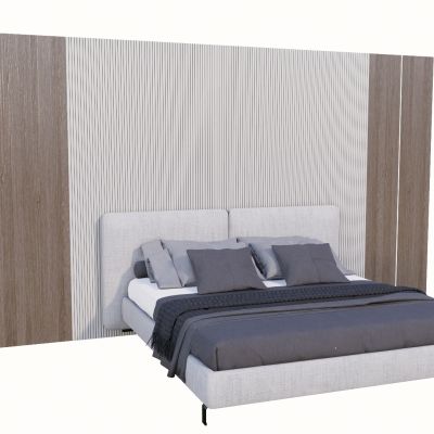 现代床头背景墙