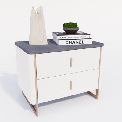 现代床头柜 灯具 台灯 摆件组合