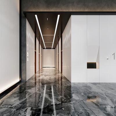 现代过道电梯厅
