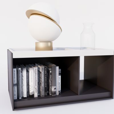 现代床头柜 灯具 台灯 摆件组合